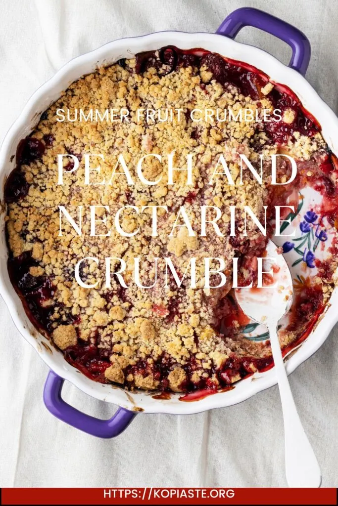 Collage baked peach and nectarine crumble image