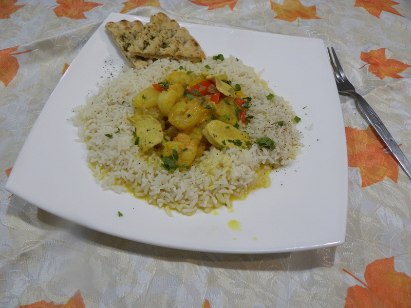 Chicken stir fry served over a bed of rice image