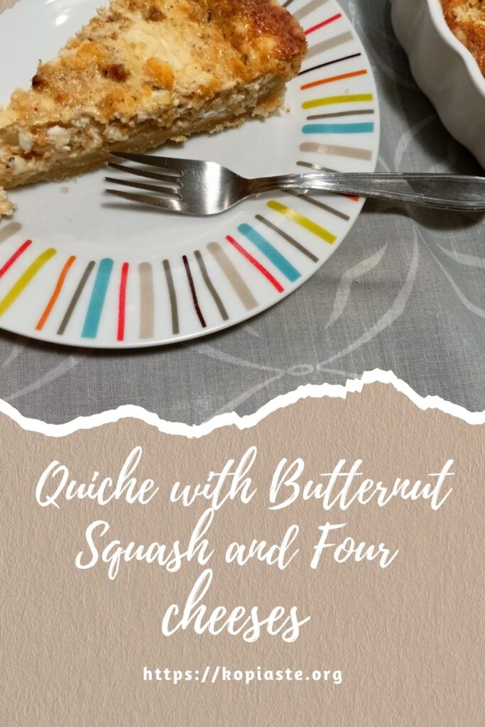 Collage Quiche with four cheeses and butternut squash image