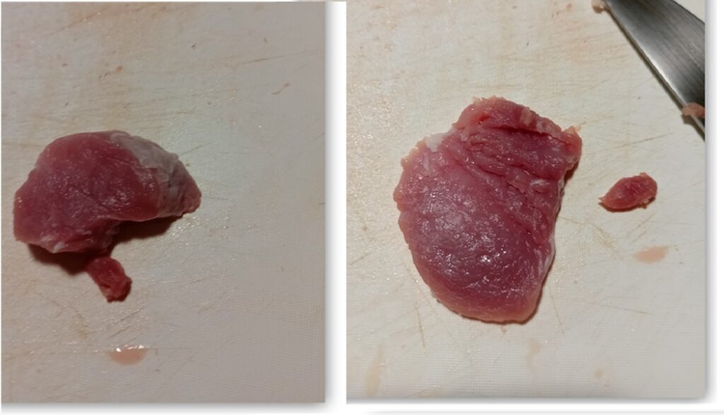 Before and after pounding the Pork Tenderloin image