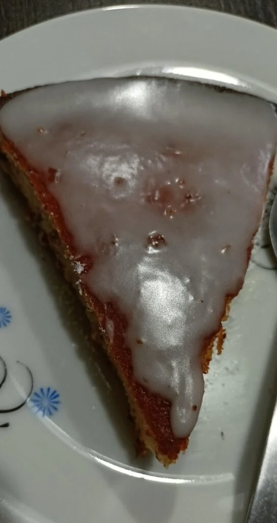 Lemon glaze on lemon cake image