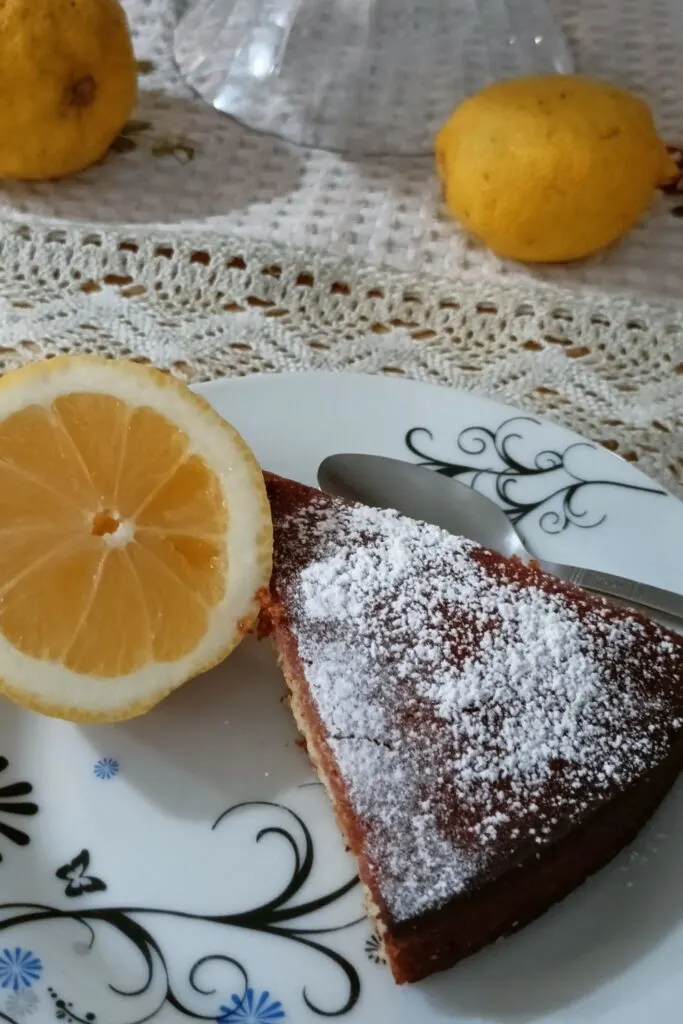 Olive Oil Lemon and Anthotyros Cake with Almonds image